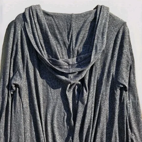 Athleta Harmony Wrap Hooded Cardigan Gray Open Front Drape Women Medium Stretchy - Picture 4 of 9